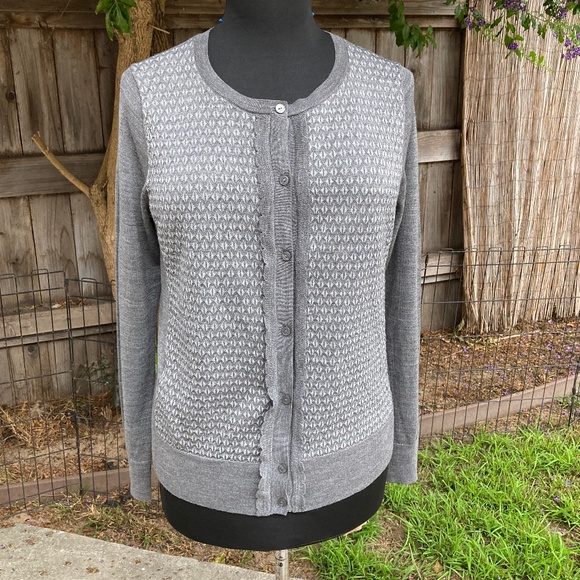 Grey Fine Knit Cardigan by LOFT - Picture 1 of 6